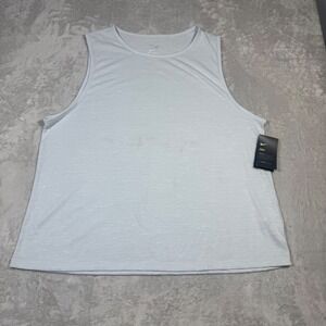 NWT Nike Dri Fit Womens Training Tank Top 2X Light Blue Heather Athletic